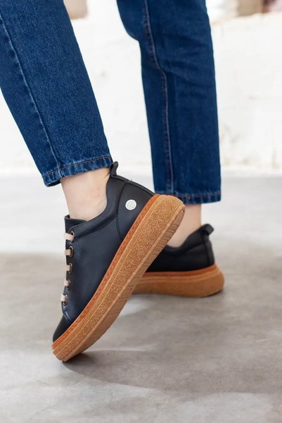 Mammamia 7750 black genuine leather daily shoes