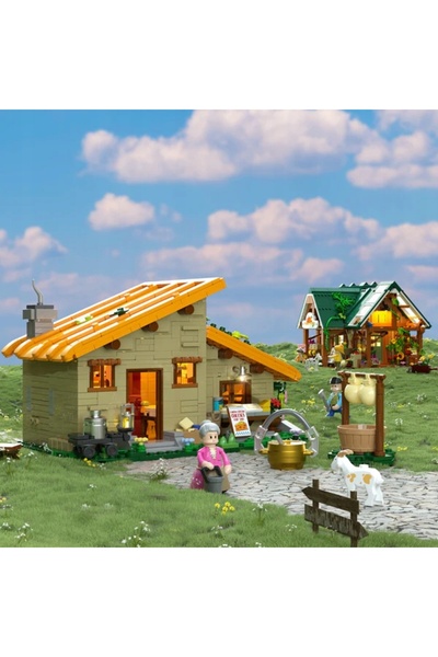 LUMIBRICKS Set de construcție Ferma Casei de Brânză cu iluminare LED 867 piese
