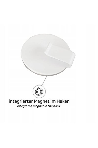 NO BRAND Cârlig magnetic Silva alb cu suport alb 6,5 cm până la 0,2 kg 1 buc.