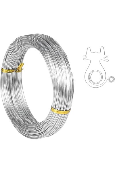 GENERAL Aluminum Craft Wire 50m (165 ft), 1mm 18 Gauge Bendable Metal Wire fo...