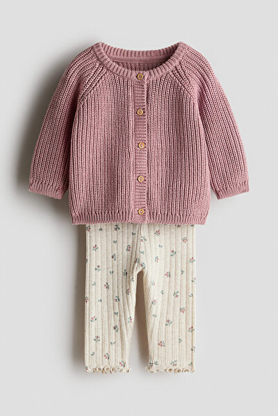 H&M 2 Parçalı Pamuklu Triko Set
