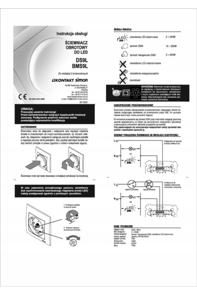 Kontakt-Simon Variator de intensitate pentru LED, cu rotire, alb, SIMON 54