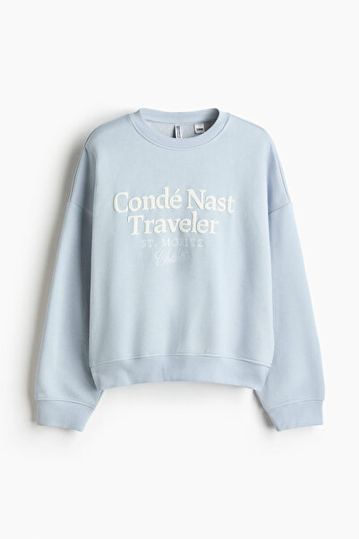 H&M Baskılı ve İçi Tüylü Sweatshirt