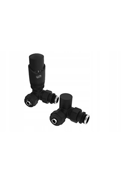 GOSHE Robinet termostatic axial stânga pentru încălzitor negru mat 1/2 PEX 16...