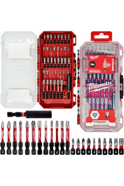 Milwaukee Set de biți de impact Shockwave Impact Duty, 38 piese, pentru șurub...