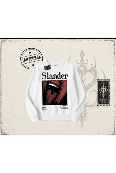 Tarzsokak Unisex Slander Oversize Unisex Dukserica sa okruglim izrezom, bela