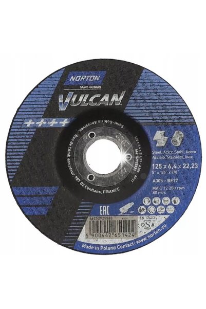 Norton Disc T27 125x6,4x22,23 mm VULCAN (66252925523)