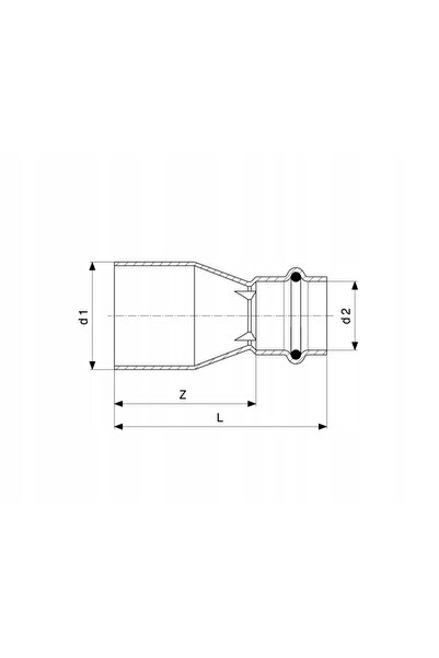 DIAMOND Fiting presat 35 x 28 MM, tip Viega ProfiPress, din cupru pentru gaz