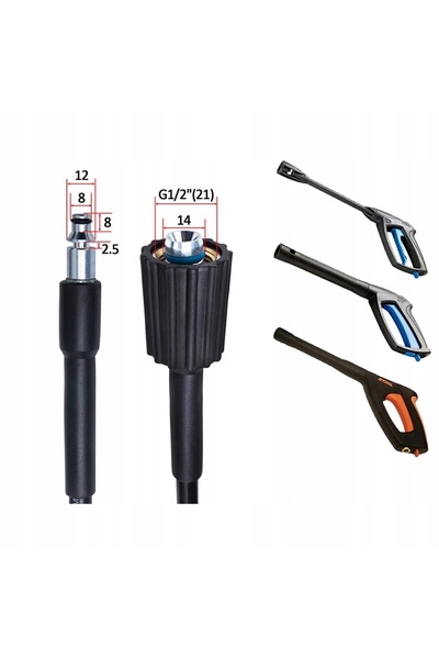 Rosfix Furtun de 5M cu conectare rapidă CLICK QUICK CONNECT pentru spălător c...