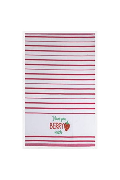 OEM Prosop de Bucatarie Alb cu Dungi & Capsuni 60x40cm