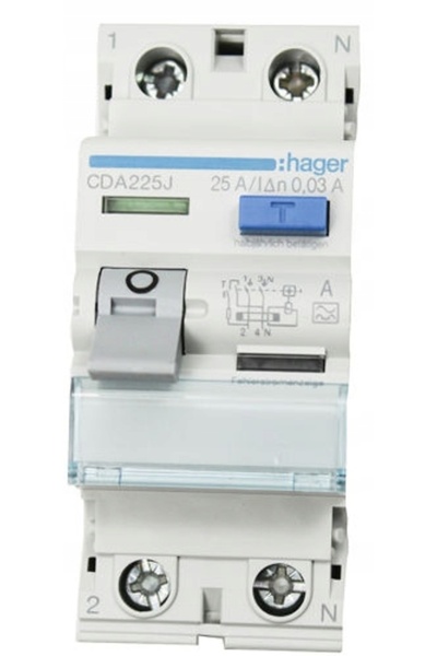 hager Disjunctor diferențial RCCB 1P+N 25A 30mA 6kA A CDA225J