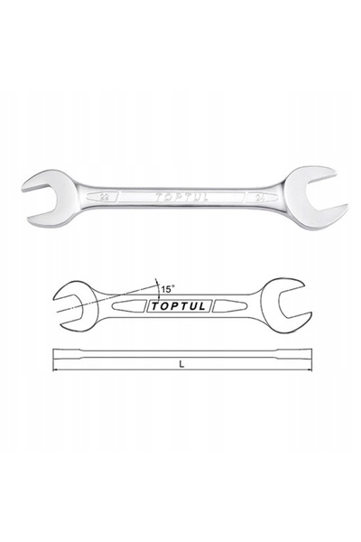 TOPTUL Cheie fixă dublă, rezistentă, cromată, CR-V, 27x30 mm AAEJ2730