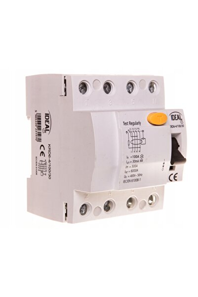 KANLUX Disjunctor diferențial, 4P KRD6-4 pe șină TH35 23197