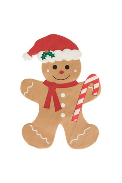 OEM Servetele de Masa cu 2 Straturi Figurina Om de Turta Dulce 33x40cm - 20buc