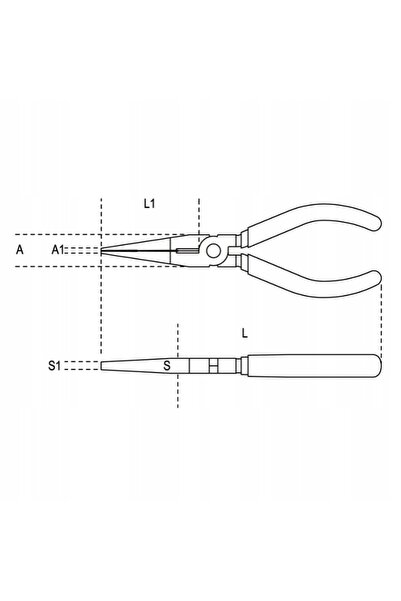 Beta Clește semirotund lung drept 1166 200 mm