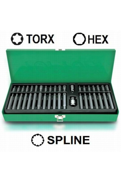 TOPTUL Set de 40 de biți EL Z Torx Spline Hex cu suport pentru biți