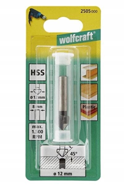 Wolfcraft Burghiu HSS 12mm cu coadă de 8mm WF2505000