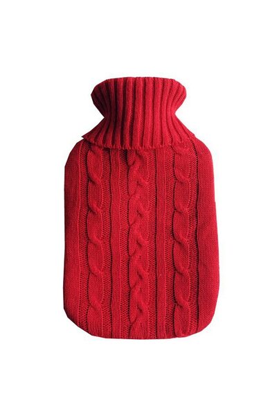 Generic Brand Husă tricotată roșie doar pentru termofor de 2L.