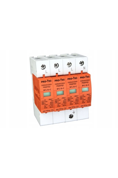 PROTEC Protector de supratensiune clasa B+C, 4 poli, BY1-B+C/4+C/4
