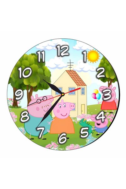 OEM Ceas Disney Peppa Pig, Lemn, 30 cm, CSDUV179