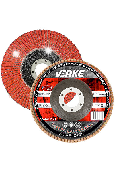 VERKE Disc lamelar ceramic de șlefuit și profilat P40, 125MM