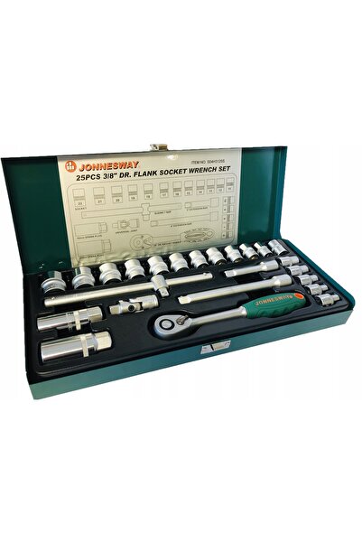 Jonnesway Set de scule 6-22 mm, chei cu clichet de 3/8 inch, 25 piese.
