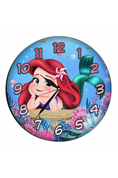 OEM Ceas Disney, Mica Sirenă, Lemn, 30 cm, CSDUV054