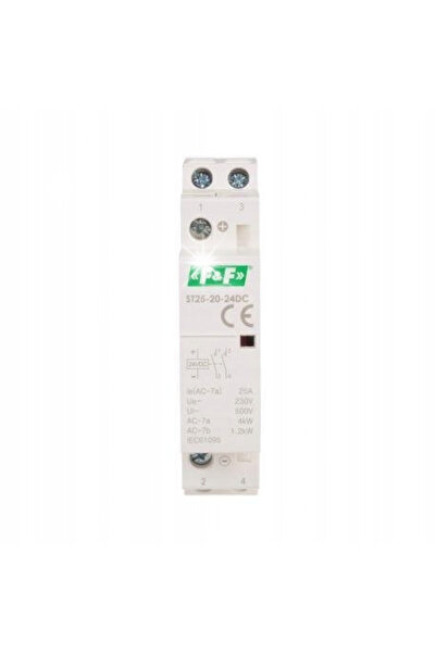 F&F DİZAYN Contactor modular 2NO 25A AC-7a 24V DC F&F ST25-20-24DC