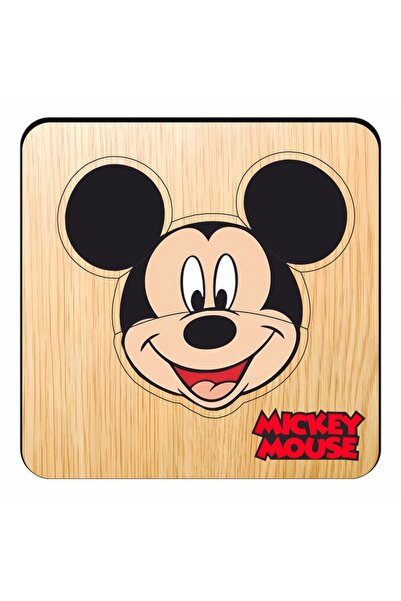 OEM Puzzle din lemn, Mickey Mouse, 4 piese, Multicolor, 12×12 cm, PDUV125