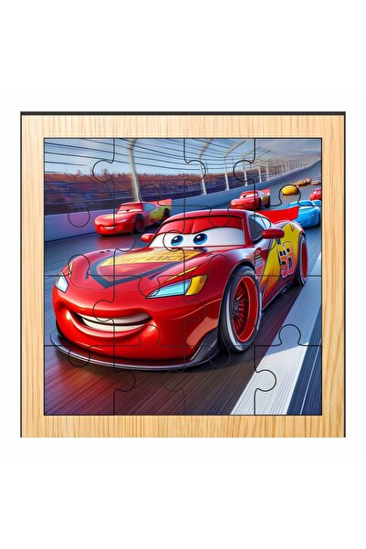 OEM Puzzle din lemn, Mașini, 16 piese, Multicolor, 17×17 cm, PDUV039