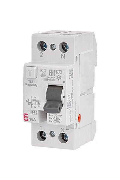 ETI Polam Întrerupător diferențial de curent 6kA EFI6-P2 AC 25/0.03 1P+N 25A ...