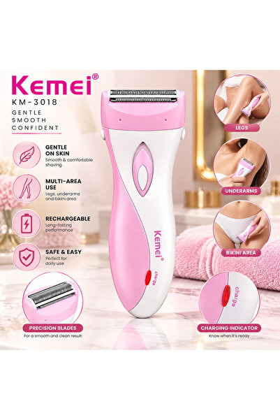 Generic ماكينة حلاقة كهربائية للسيدات من كيمي KM-3018، جهاز إزالة الشعر قابل ...