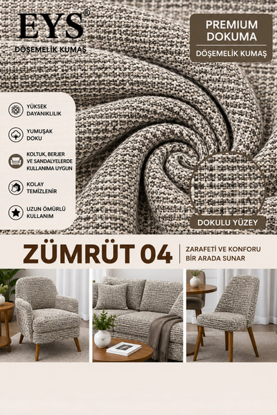 Eys Υψηλής ποιότητας υφαντό ύφασμα ταπετσαρίας σμαραγδί 370γρ.