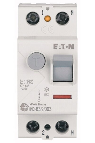 Eaton HNC-63/2/003 Disjunctor diferențial 6kA 63A 1P+N 30mA Tip AC