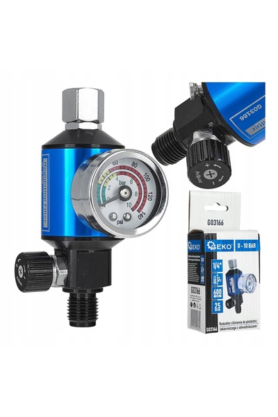 GEKO Reductor de presiune de 1/4 " cu separator de apă pentru pistol de pulve...