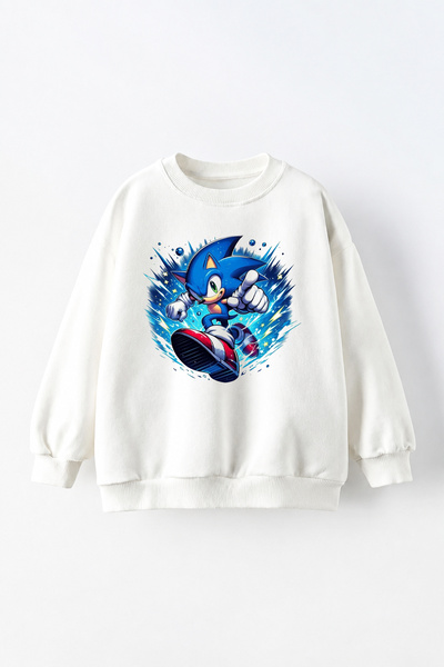 c.c.l. coccolin kids baby clup Boy's Sonic Printed Oversize Fleece Sweatshirt