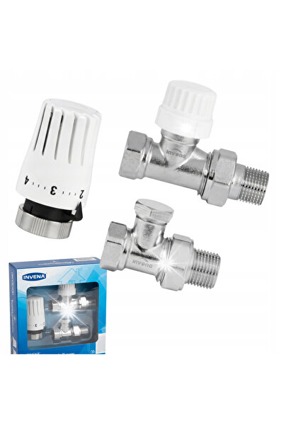 Invena SET TERMOSTATIC SIMPLU: ROBINET DE ALIMENTARE, ROBINET DE RETUR, CAP D...
