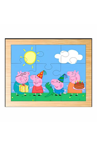 OEM Puzzle din lemn, Peppa Pig, 9 piese, Multicolor, 15x12 cm, PDUV054