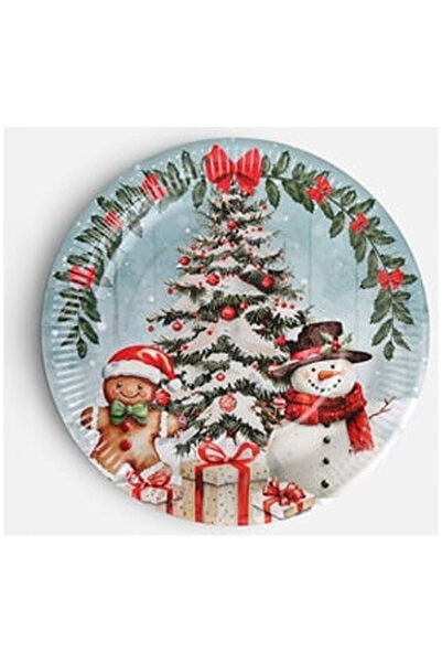 OEM Set 12 Farfurii din Hartie pentru Petrecere Brad cu Personaje Ø23cm