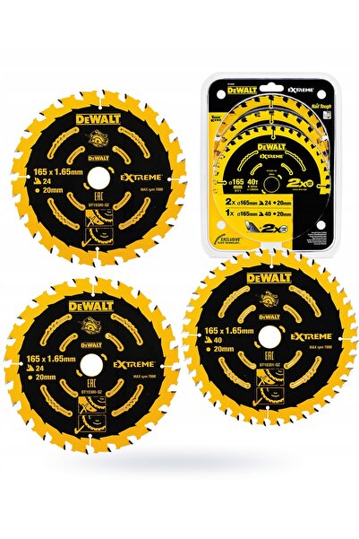 Dewalt 3 LAME DE FERĂSTRĂU CU DISC 165x20mm dinți 24/40 DT10397