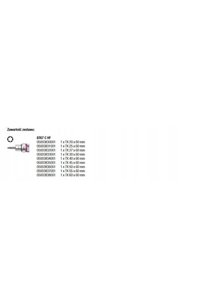 wera Chei tubulare Torx cu antrenare de 1/2'' T20-T60