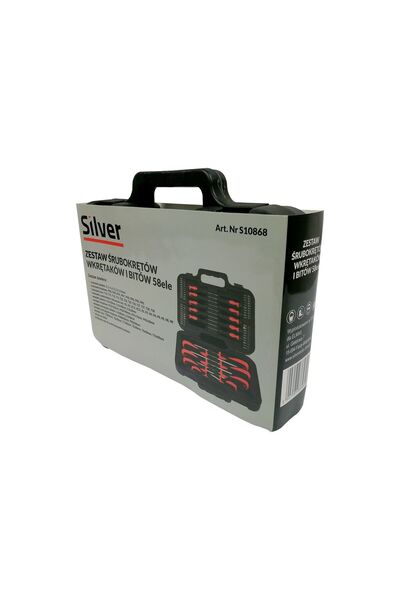 SilverTools Set de șurubelnițe, biți de precizie, cutie, 58 de piese