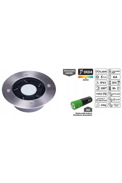 LUMAX LAMPĂ SOLARĂ DE ILUMINAT TERAȚĂ 0.28W 5lm 4000K IP65 LGS105