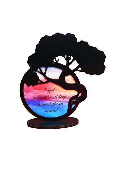 OEM Suport pentru licheni, Copac, Bonsai, Lemn, Negru, 22x23cm, DCA015