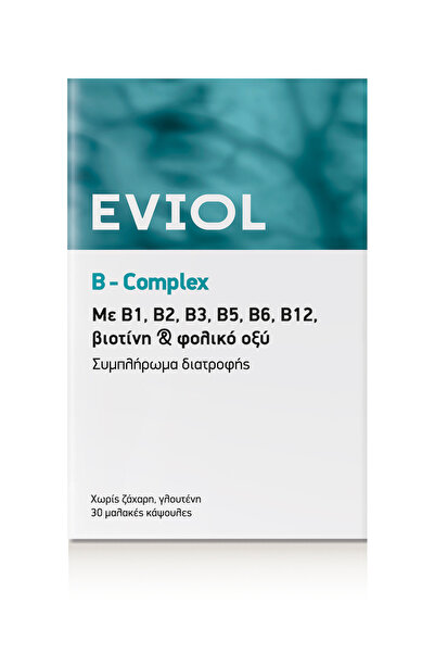 EVIOL B-Complex Σύμπλεγμα Βιταμινών Β για Ενέργεια & Μείωση της Κόπωσης – 30 ...
