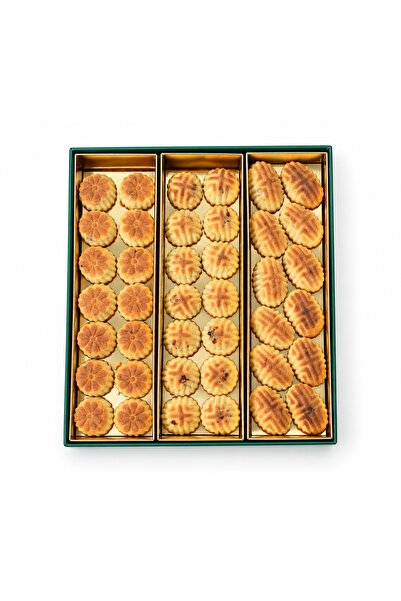 AL SULTAN Mixed Maamoul 1 kg - Ajwa Date, Walnut & Pistachio Filled - Traditional Arabic Semolina Cookies Gift Box for Eid, Ramadan, Diwali & Christmas