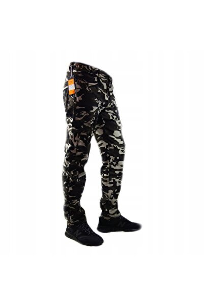 NO BRAND Pantaloni bărbați stil boyfriend, camuflaj, de lucru, cu buzunare, c...