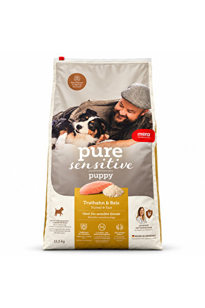 Mera Pure Sensitive Yavru Köpekler için Hindi ve Pirinçli Kuru Mama 12.5 kg