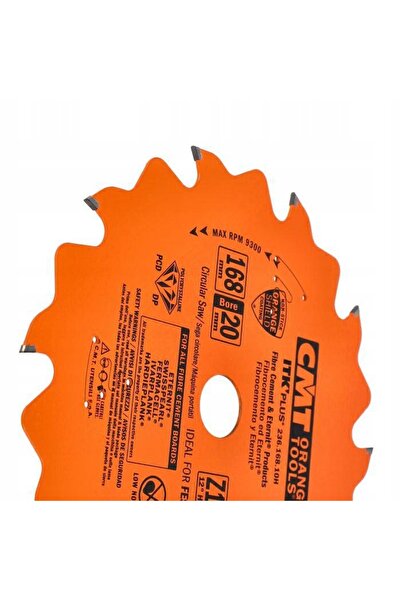 CMT Disc diamantat pentru fibrociment, eternit GK, MDF, 168 x 20mm, 10 zimți