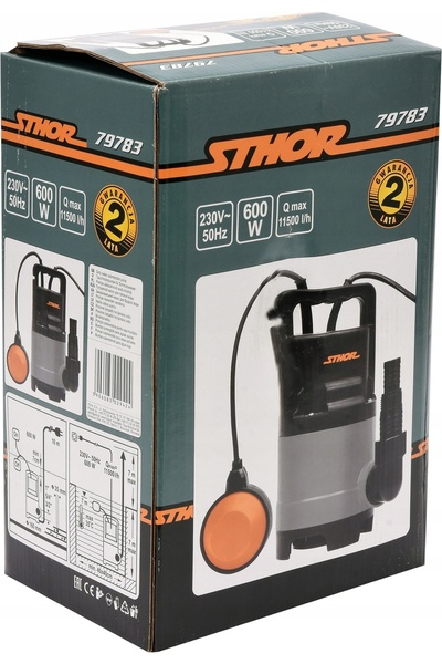 Sthor Pompă submersibilă de apă de 600W pentru apă murdară și curată, pompă d...